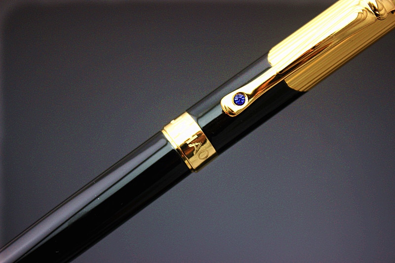 Jinhao 9009 Schwarz und Goldene Luxus Diamant extra Fein Feder Brunnen Stift für Finanzen Freies 0,38mm Tinte Stifte für Schreiben
