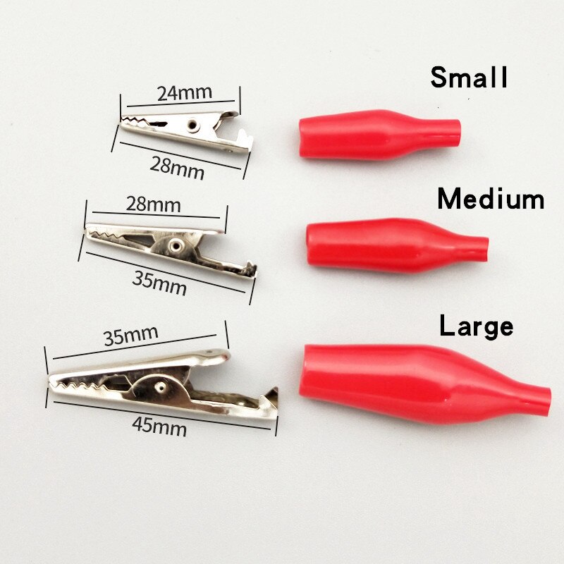 10pc Alligator Clips Electrical DIY Test Leads Alligator Double-ended Crocodile Clips Roach Clip Test Jumper Wire 28mm 35mm 45mm