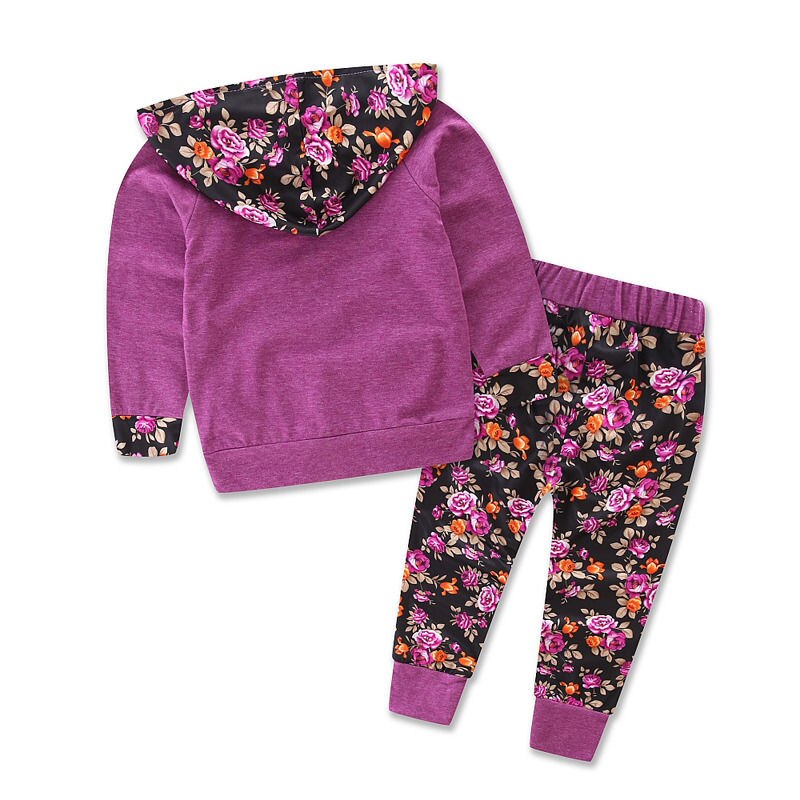 2 stk smålåve baby jente gutt blomster topper hettegensere + lange bukser antrekk sett klær
