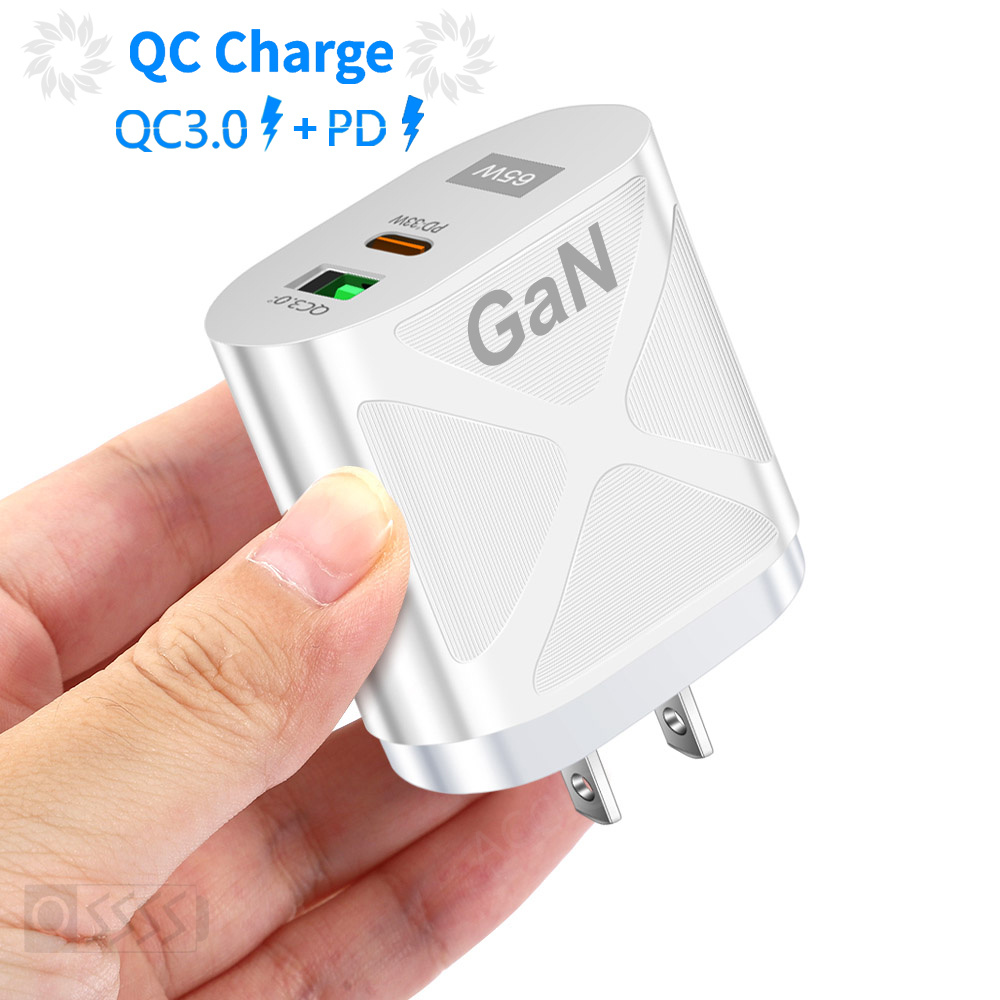 PD 65W GaN USB C ładowarka do Samsung S20 S21 uwaga 20 iPhone 13 12 Huawei Xiaomi Mi telefon Adapter ładowarka typ C szybkie ładowanie 3.0