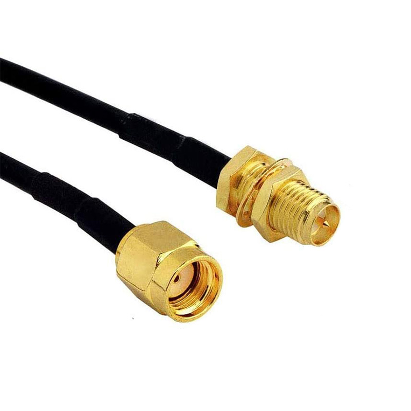 RP-SMA SMA Connector Male to Female Extension Cable Copper Feeder Wire for Coax Coaxial WiFi Network Card RG174 Router Antenna: Red / 0.2M