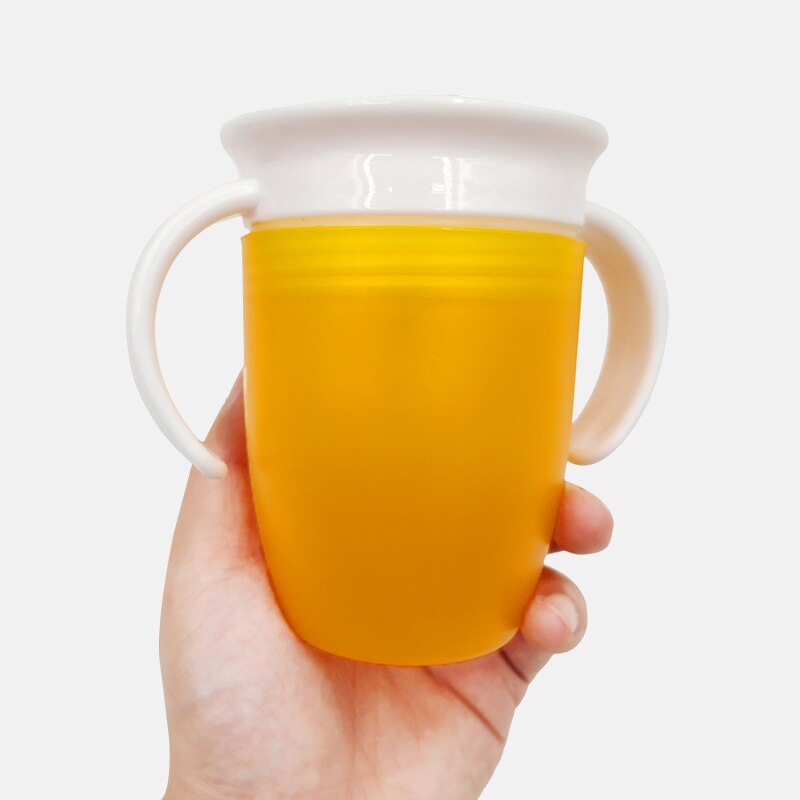 360 Degrees Rotated Baby Learning Drinking Cup with Double Handle Flip Lid Leak Proof Magic Cup Kids Water Feeding Cups Bottle