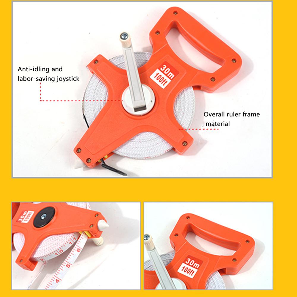 30M 50M 100M Tape Measure Retractable Metric Tape Open Reel Long Steel/ABS Tape Measuring Ruler Woodworking Tools
