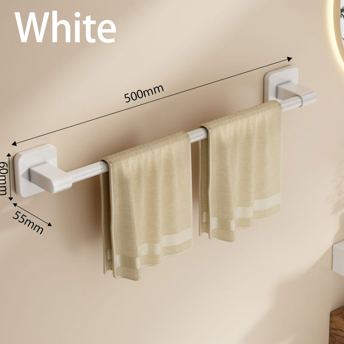 Badkamer Handdoekenrek Aan De Muur, Zwarte Handdoekstang Met Aluminium En Handdoekhouder, Douche-En Badhanddoekrekken: Blauw