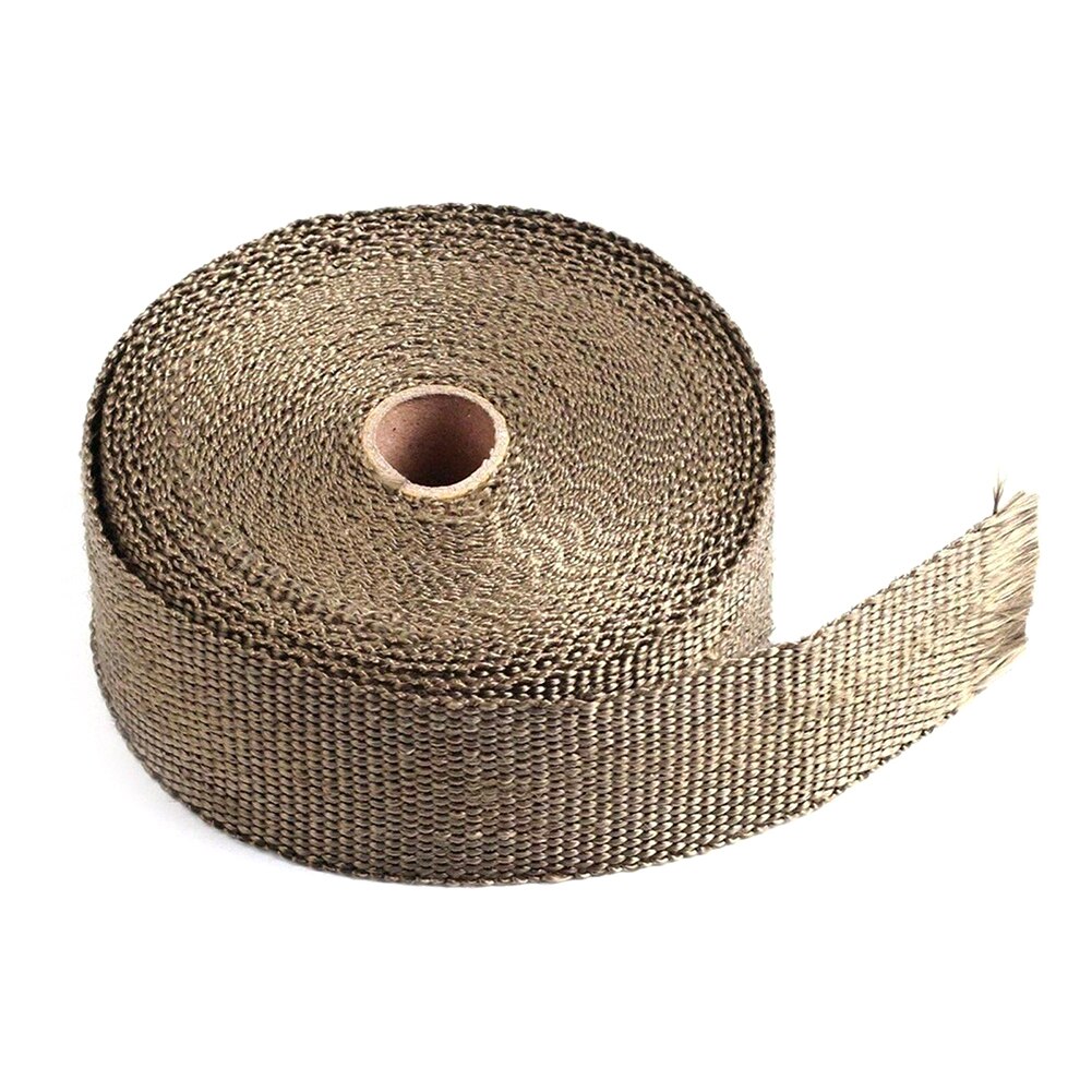 Exhaust Heat Wrap Thermal Tape Fiberglass Heat Wrap Manifold Insulation Roll Resistant with Stainless Ties 5M*2.5cm