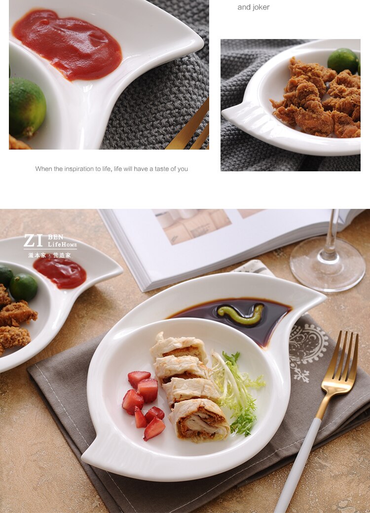 Bone china Dim sum plate lovely ceramic steak plate dumpling snack plate Western plate dish dish tableware salad plate