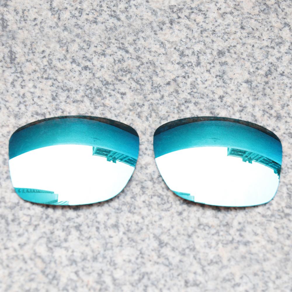 Verres de remplacement polarisés améliorés eos pour lunettes de soleil oakley jupiter squared - bleu glacier effet miroir polarisé