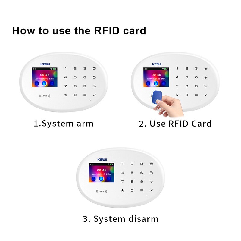 KERUI RFID Portable carte désarmer pour système d'alarme W20 W193 PG106 G34 K16 clavier étanche porte-clés carte d'identité lire
