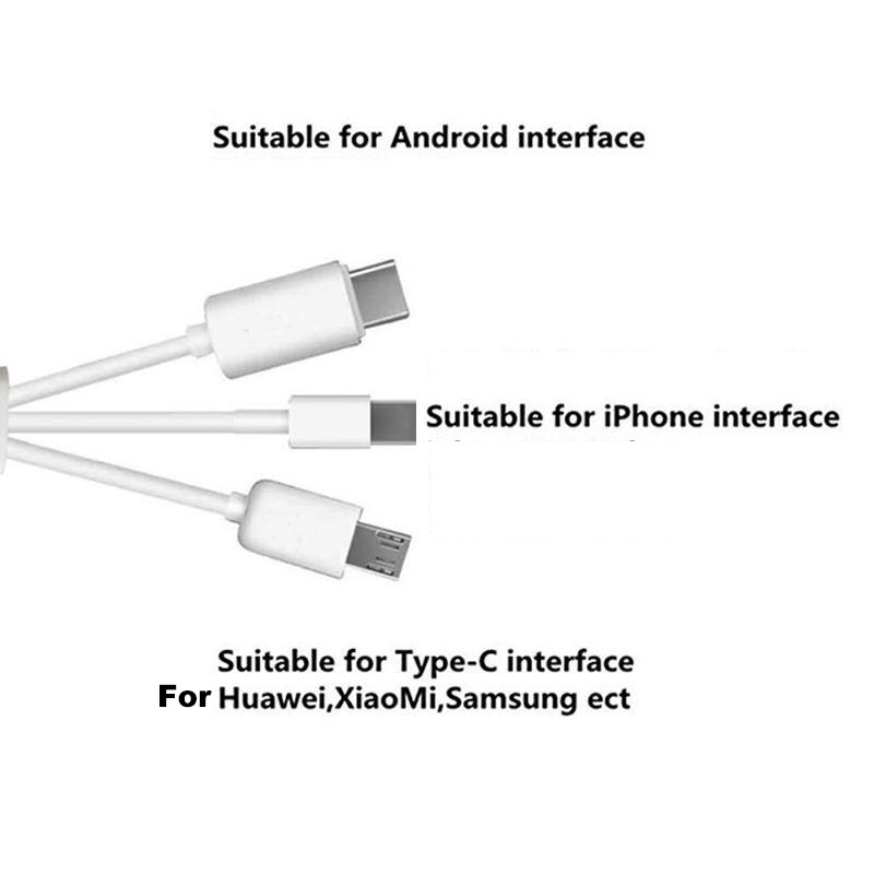 Fast Car Charger 3 In 1 Splitter Usb Charger Kabel Voor Iphone Micro Usb Android Telefoons Type-C Telescopische auto Opladen Adapter