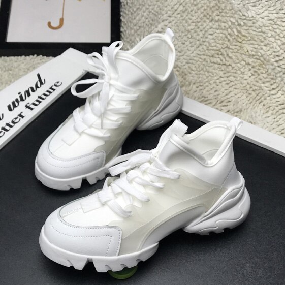 Dad Chuny Turnschuhe Frauen Laufschuhe Frau Sport Schuhe Trainer Frauen Plattform Turnschuhe Zapatillas Mujer Deportiva: White / 4,5