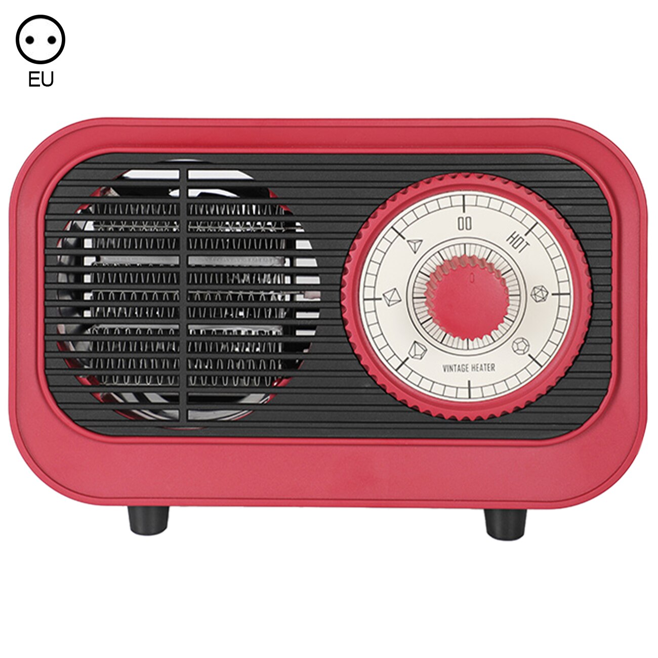 Electric Heater PTC Ceramic Mini Heater Overheat Protection Thermostat Control Tip-Over Protection Portable Office Home Heater: Red EU