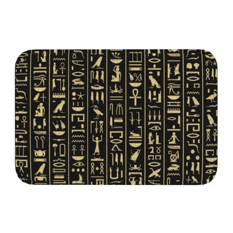 Alte ägyptische Götter und Hieroglyphen Haustür matt rutsch feste saugfähige ethnische Ägypten Fuß matt Wohnzimmer Eingang Teppich Teppich: MULTI