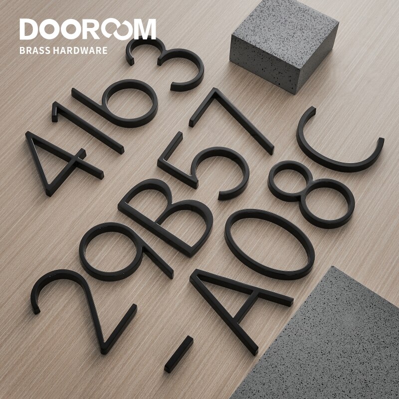 Dooroom – chiffres en alliage de Zinc 0-9 lettres A B C, noms de société, plaque de porte, numéro de maison, numéro de pièce, numéro de sol d'hôtel, panneau de Villa