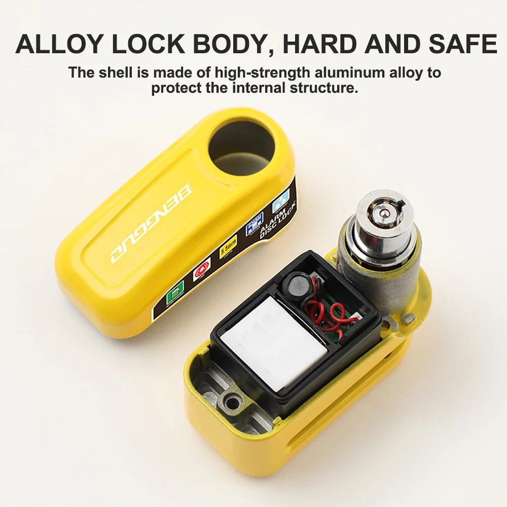 Motorcycle Alarm Wheel Disk Brake Lock with Keys Bicycle Alarm Disc Brake Electric Lock Anti Theft for Bicycle Motor Scooter