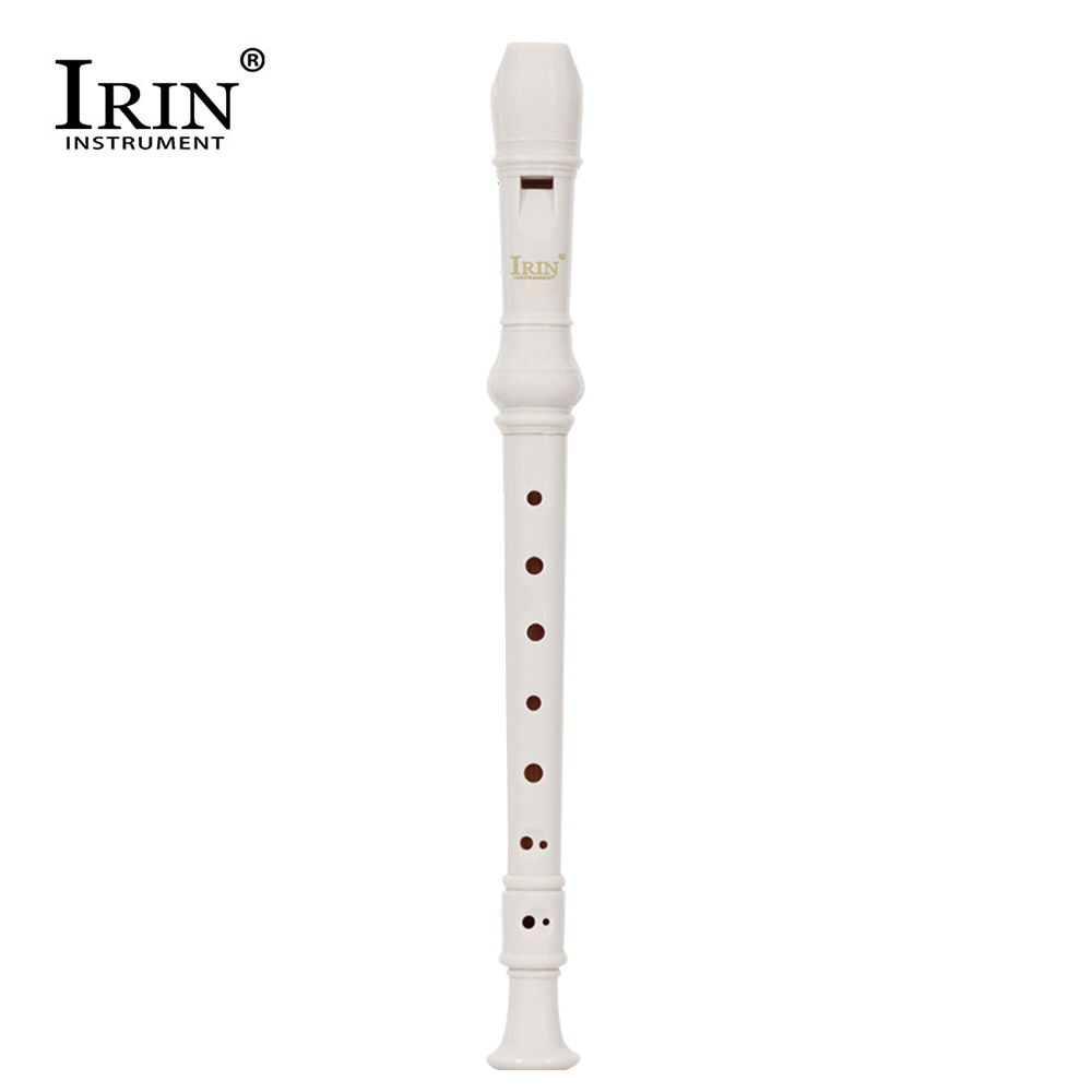 IRIN ABS Altblockflöte - 8-Loch Barockstil - C-Ton - Abnehmbar mit Fingerstütze & Tasche: Weiß