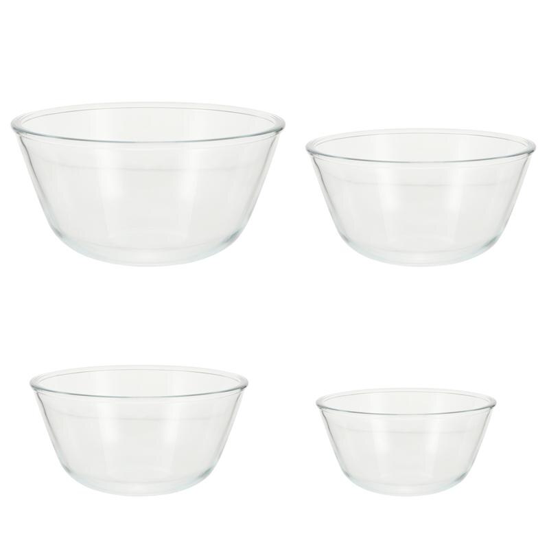 4 Stuks Clear Glas Fruit Slabakken Ei Kloppen Bowls Multifunctionele Glazen Kommen