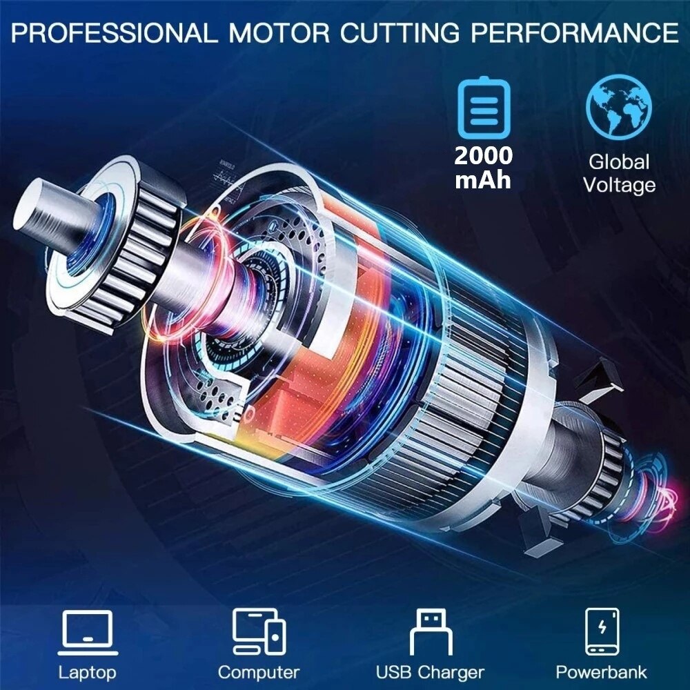 Original Full Metal Barber Shop Set Hair Clipper Men Electric Beard Hair Trimmer Rechargeable Haircut Machine