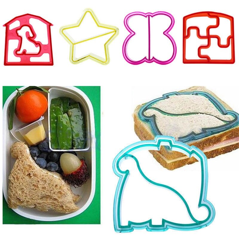 Cortador de pan con forma de dinosaurio y mariposa, molde DIY para tostadas de pasteles, herramienta para sándwich con forma de Animal, 1 ud.