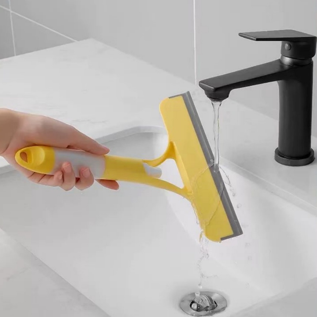 Limpiador de ventanas, raspador de vidrio para coche, limpiaparabrisas para puerta de ducha con dispensador de jabón para limpieza profunda del hogar y limpieza de espejos