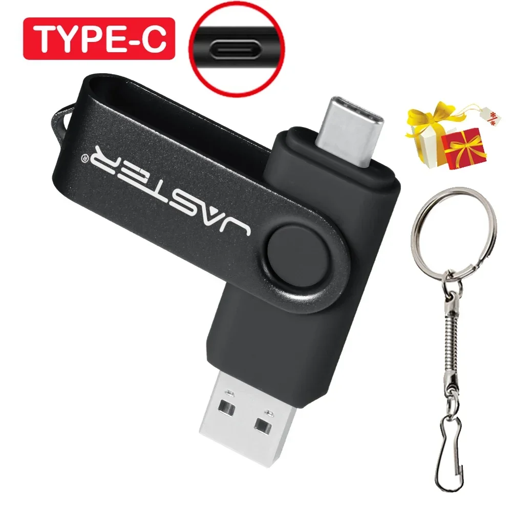 Pendrive USB TYPE-C 128MB (nie GB) Prawdziwa pojemność Pen Drive 64GB Bezpłatny brelok do kluczy Pamięć USB Prezent Czerwony U Dysk Niebieski 1G 2G 4G 8G: YELLOW / 4GB