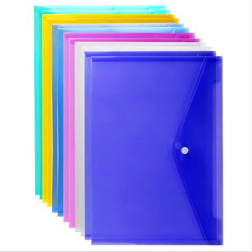 A6 Clear Document Bag Paper File Folder Portable Stationery School Office Case PP 6 Colors Available