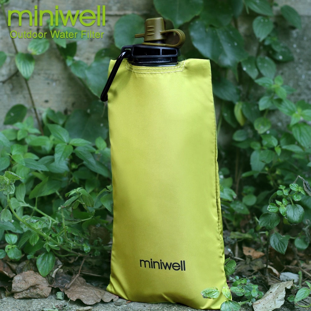 Miniwell Outdoor Draagbare waterzuivering met opvouwbare fles voor camping wandelen en outdoor recreatieve activiteiten