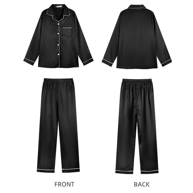 Pajamas Sets for Women Sexy Silk Women Pijama Sets Sleepwear Long-sleeve Cardigan Set Female Ice Silk Pyjamas Home Clothing