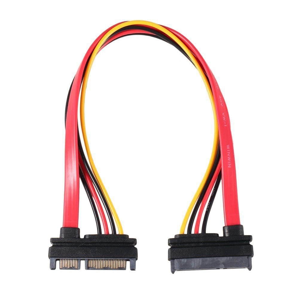 30CM 15+7 Pin SATA HDD Extension Cable Data & Power Male to Female Hard Drive Extend Cable Cord