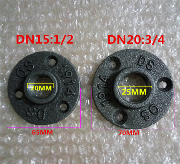 10 pz raccordi per tubi in ferro montaggio a parete pavimento antico DN15 flangia pezzo strumento hardware flangia in ghisa gietijzeren buisleidingen