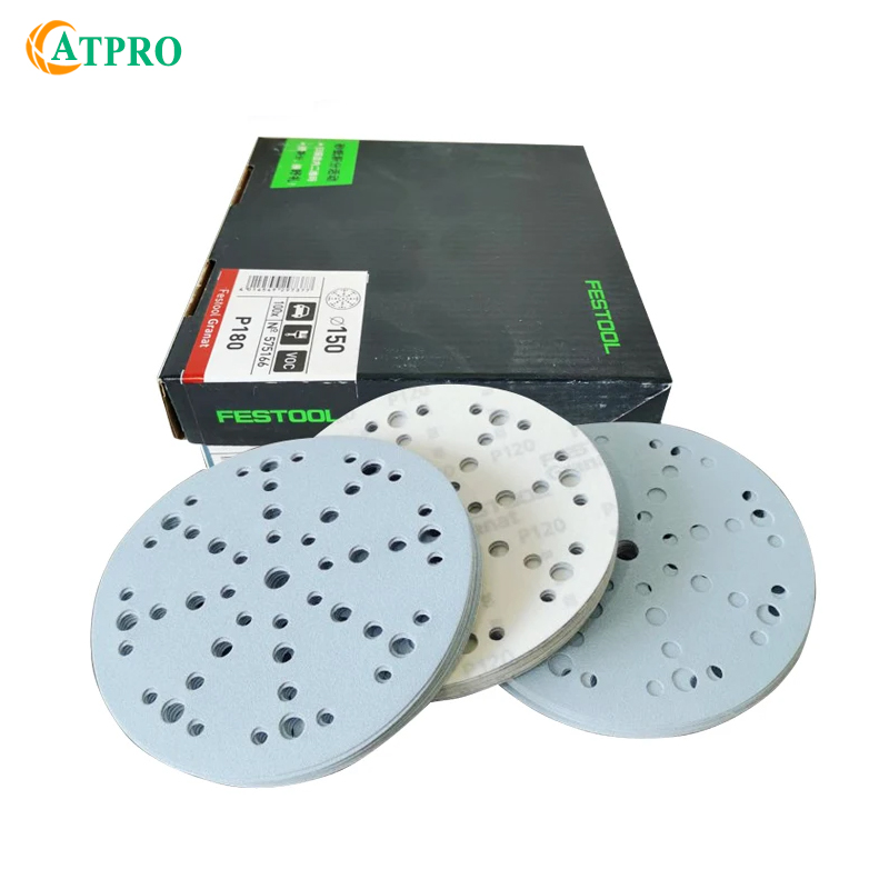 10 stks FESTOOL 6-inch 48-gat Schuurpapier 150mm Ronde Massaal Droge Grond Schuurpapier Autolak stofvrij Schuurschijf Schurende