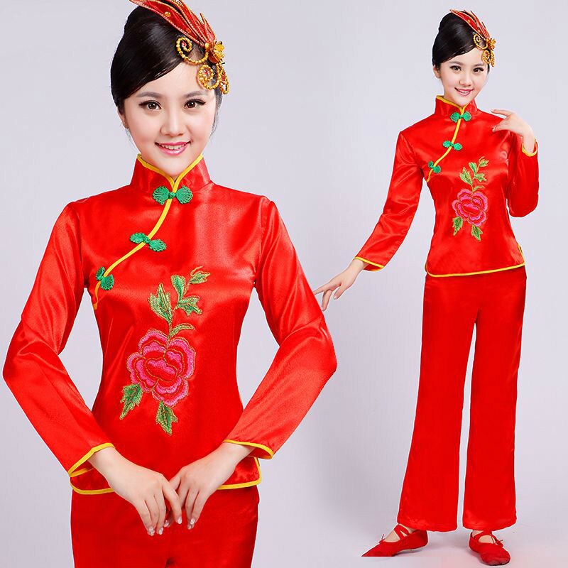 traditional national chinese folk dance costume for woman costumes costume yangko dress for hanfu women yangge woman clothing