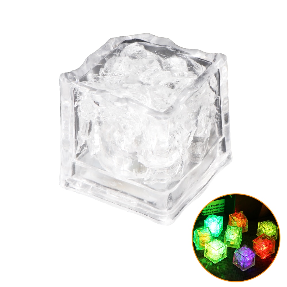 1/12 stücke Eiswürfel Licht Mehrfarbig Dekorative LED Flüssigkeit Sensor Eiswürfel LED glühen hell hoch Für Bar Verein Hochzeit partei Champagner