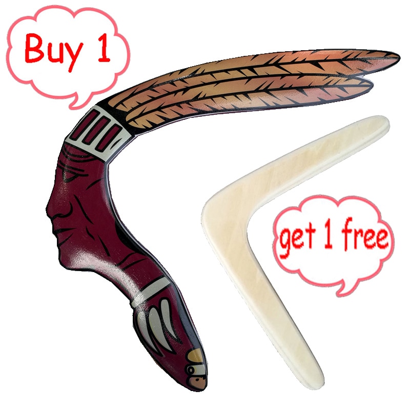 50m Flying Return Handmade Wood Boomerang Fun Outdoor Game Sports Throw And Catch Disc Saucer