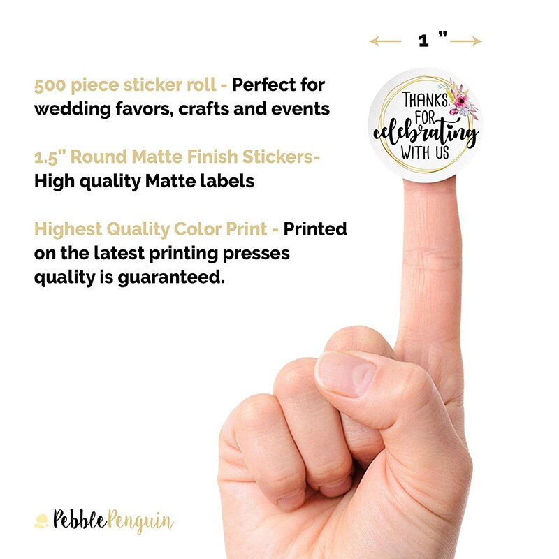 500pcs/roll Kraft round thank you Stickers seal labels stickers Package sticker