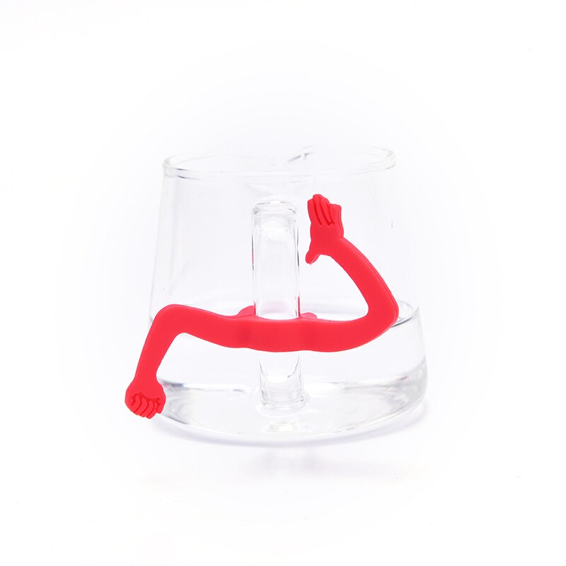 Marqueur verre à vin en forme de Charade | Silicone, mains, marqueur de verre, tasse à boire, signe de tasse pour Cocktails Champagne (couleur aléatoire) 6 pièces
