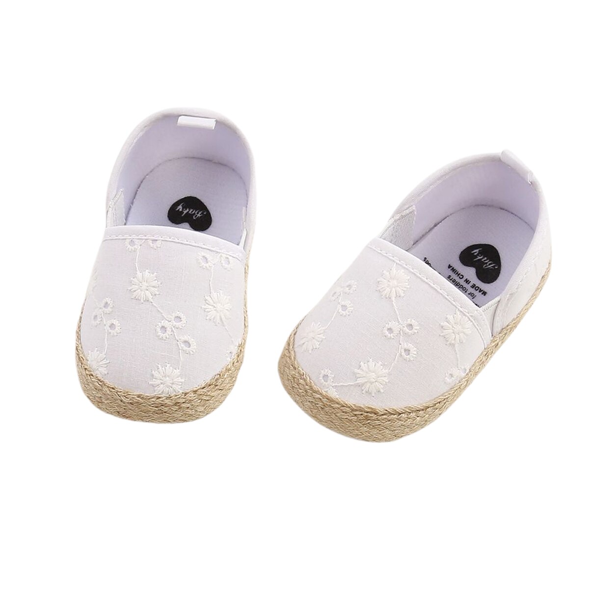Unisex babysko første sko babyvandrere småbørn første rullator baby pige børn blød gummisål babysko strik støvler antislip: Hvid / 7-12 måneder