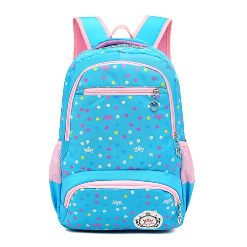 Kinderen Schooltas Dot Printing School Tassen Voor Meisjes Orthopedische Rugzak Prinses School Rugzak Kids Satchel Mochila Infantil: SKY BLUE