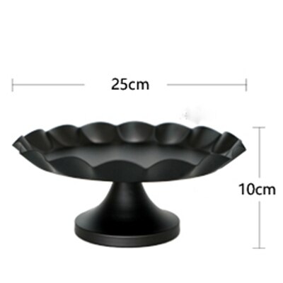 SWEETGO 4"/6"/8" Metal Cake Stand Black Color Cupcake Plate Tools Perfume Tray Candy Bar Accessory for Home Decoration: Large