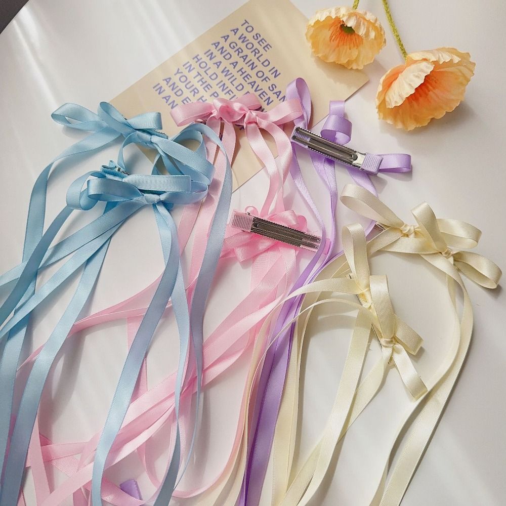Strik Haarclip Satijnen Lint Bobby Pin Effen Hoofdband Vlechten Haar Tool Schattig Ballet Lente Haarspeldjes Kawaii Haarspelden