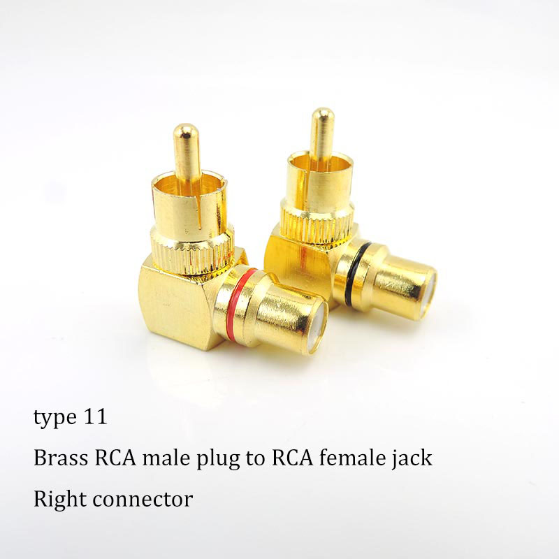 2 stks RCA Man vrouw naar 2rca 3rca man Vrouw RCA Connector Splitter Adapter AV Video Audio T Plug RCA 2 3 manier rechts angel a1: WHITE