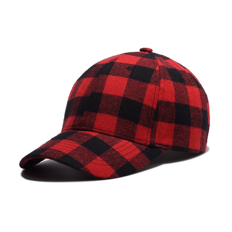 Bomulds baseball cap sort rød plaid cap herre hat damer hat udendørs hat afslappet hat: Rød