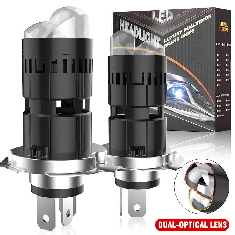 H4 LED Projector Lens Headlight Car Led Headlights Canbus 6000K Beam Bulb with Turbo Fan 9500000LM 2200W For Car/Motorcycle