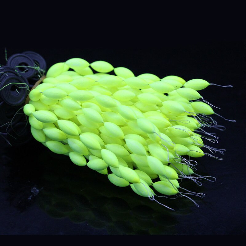 Flotador de goma para topes de bolas espaciales, tope ovalado, línea de conector, boyas de pesca, accesorios de pesca