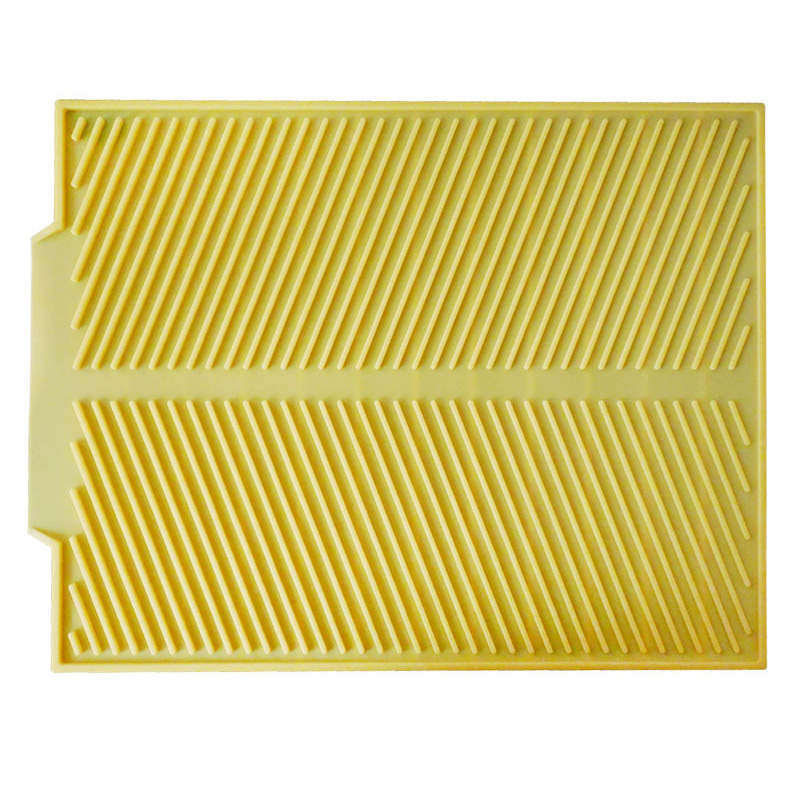 Silicone Drain Pad Drying Mat Pots Dish Drain Mat For Kitchen Tableware Non-slip Drain Mats Anti-scald Coaster Kitchen Utensils: Yellow / S(38X24.5CM)