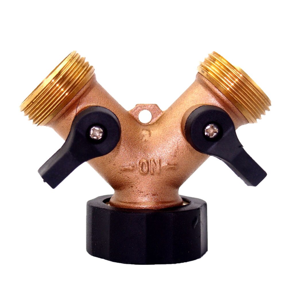 Tuyau d'arrosage robinet séparateur connecteur tuyau d'arrosage réparation joint séparateur robuste 2 voies en laiton massif Y Valve femelle connecteur # jsw