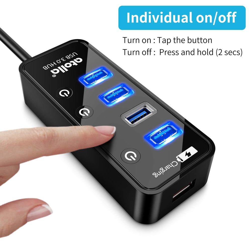 Atolla usb 3 0 hub met power adapter 4 1 data o grandado