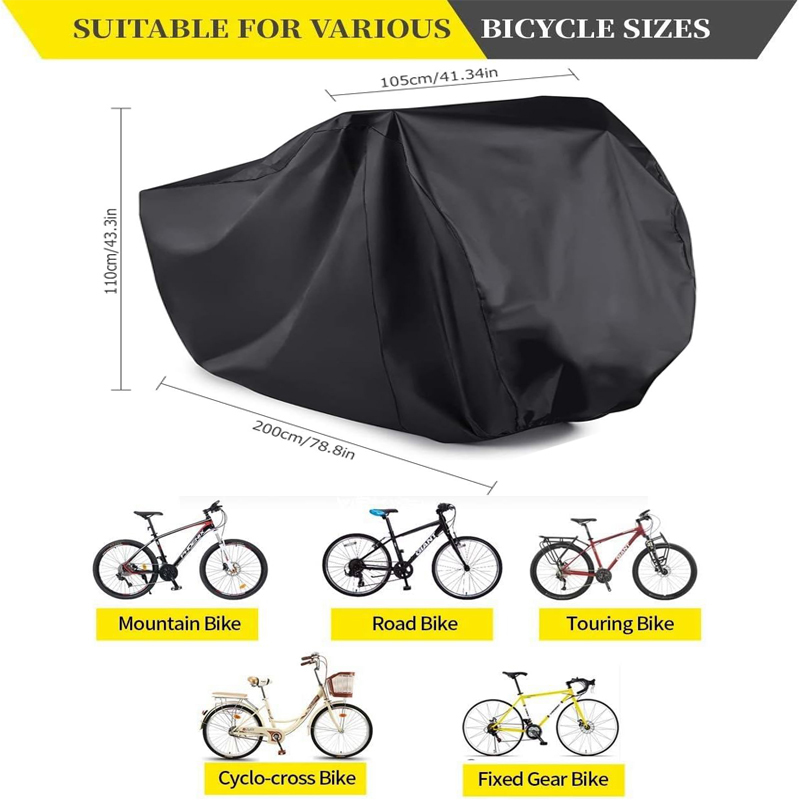 Fietshoes voor 3-fietsen Waterdicht Buitenfietsopslag Anti-UV Koud weer Regen Sneeuw Windbestendig Tarp Tent Schuur Stof Vuil