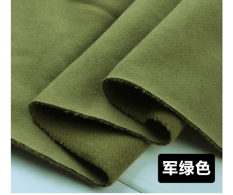 Pull épais 100% coton poncé | D'automne, surdimensionné, pull en tricot molletonné en tissu pas d'étirement: Army green