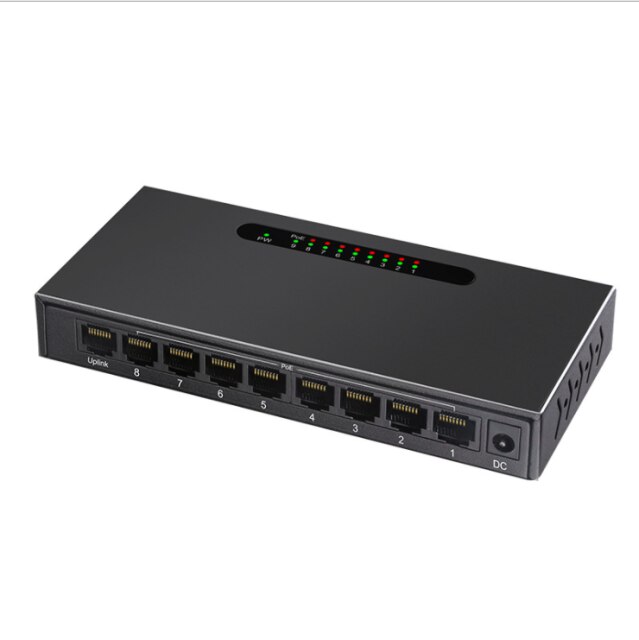 Poe Switch 10/100Mbps 52V Fast Ethernet Switch Met 9 Poorten Voor Ip Camera/Draadloze Ap/Cctv Camera: US plug