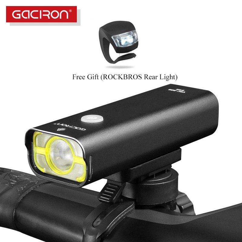 GACIRON Fiets Front Light 800Lumen USB Oplaadbare Waterdichte Fietsen Zaklamp 5 modi Hoge Temperatuur Bescherming LED Lamp